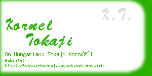 kornel tokaji business card